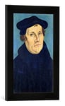 Kunst für Alle 'Image encadrée de Lucas Cranach l'Ancien Portrait of Martin Luther (1483–1546) 1529, d'art dans Le Cadre de Haute qualité Photos Fait Main, 30 x 40 cm, Noir Mat