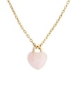 SINGULARU - Collier Sweet Heart Stone. Laiton avec Finition Plaqué Or 18Kt et Pierre Naturelle. Chaîne avec Pendentif. Bijoux pour Femme