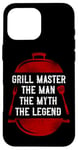 iPhone 16 Pro Max BBQ Smoker Grill Master The Man The Myth The Legend Badge Case