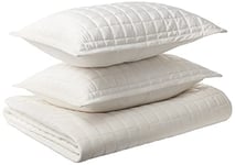 Tribeca Living Florence Velvet Oversized Solid Quilt Set, White, Queen