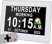 Véfaîî Upgraded Dementia Clock 2.0 with Auto DST, Day Date Wall Calendar