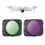 NEEWER 2PCS Variable ND Lens Filter Set Compatible with DJI Air 2S Drone, 2-5 Stop(ND4-32) & 6-9 Stop(ND64-512) VND Filter for Camera Lens with Multi Coatings/Aircraft Grade Frame/HD Optical Glass