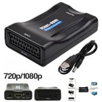 SCART till HDMI-adapter 1080P HD Video Audio Upscale Converter Black Svart