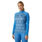 Helly Hansen Lifa Merino Ullgenser Half-Zip Dame Ultra Blue Star Pixel, M