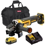 Dewalt DCG405N 18V Brushless 125mm Angle Grinder 1 x 4.0Ah Battery Charger & Bag