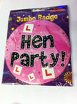 Jumbo Hen Party Badge - Pink with L Plates