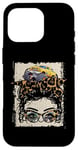 iPhone 16 Pro Monster Trucks Smashers Jam Hot Messy Bun Hair Leopard Case