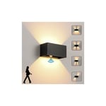 Applique Murale intérieur/Extérieur avec Détecteur de Mouvement，LED 24W Moderne Luminaire Murale,Éclairage Mural Etanche IP65 3000K blanc