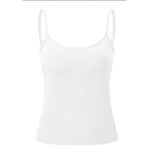 MAZS Women's Camisoles Built-in Bra Bra-Top Elastic Tube Tank Tops Boat Neck Sleeveless Casual Female