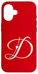 Coque pour iPhone 16 D Amoureux Lettre Alphabet Monogramme D Initiales Cœur