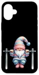 Coque pour iPhone 16 Plus Funny Working Out Gnome With Pull-Up Bar For Fitness Lover