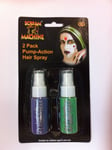 PUMP ACTION HAIRSPRAY PURPLE AND GREEN