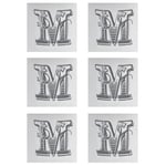 Livellara Milano Porcelain and Cork Coaster, Personalised with Letter M, for Breakfast, Camping, Graduation, Gift Idea, Hand Washable Collection: Lettering