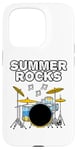 Coque pour iPhone 15 Pro Batteur Summer Drums, Musicien, Festival de musique