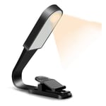 Lampe de Lecture, Lampe Lecture Rechargeable par usb avec Capteur Tactile, Lampe Livre avec 3 Modes de Luminosité Réglables Eye-Care, Clip Flexible