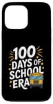 Coque pour iPhone 13 Pro Max 100 Days of School Era Graphique bus scolaire vintage