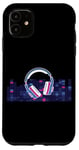 Coque pour iPhone 11 Casque pour artistes, DJ, contrôle audio LED clignotant