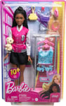 Barbie Poupée Brooklyn Avec Porte-Vêtements Et Chiot Original Mattel HNK96