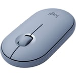 Logitech Pebble Mouse M350s, snygg trådlös Bluetooth mus, lätt, lätt att byta, kompatibel med Windows, macOS, iPadOS, Android och Chro