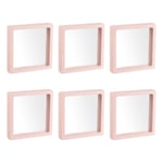 Floating Thin Film Display Box, ABS Frame Case 11cm x 11cm x 2cm Pink Pack of 6