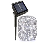 12m/22m Led Solar Light Outdoor Lamp String Lights For Holiday Christmas Party Garden Garland Cool white 12m-100led