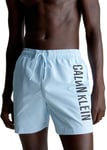 Calvin Klein Men Swim Trunks Medium Drawstring Mid-Length, Blue (Powder Aqua), 6XL