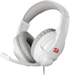 H211 Cronus Casque de jeu filaire blanc avec son surround stéréo, microphone antibruit, rétroéclairage RVB dynamique, pilotes de 40 mm, casque supra-auriculaire fonctionne pour PC/PS5/XBOX/NS