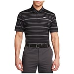 Nike Dri-Fit Tour Polo de golf rayé pour homme, noir/anthracite/blanc, Taille M