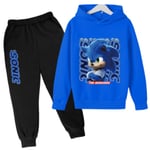 Kids Teens Sonic The Hedgehog Hoodie Pullover träningsoverall blå blu blue 3-4 years old/110cm