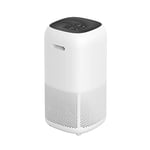 Amazon Basics - Purificateur d'air, Couvre 48 m², Filtre True HEPA, Élimine 99,97 % des allergènes (poussière, fumée, pollen), Capteur intelligent de la qualité de l'air, Prise européenne, Blanc