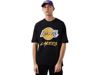 New Era New Era Nba Los Angeles Lakers Script Mesh Tee 60284737 Svart L