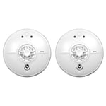 2 x FireAngel HW1-PF-T Mains Powered Heat Alarm with 9V Back-Up Battery