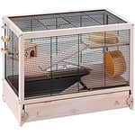 Ferplast Cage en Bois FSC pour Hamsters HAMSTERVILLE, Souris et Petits rongeurs, Structure sur Plusieurs Niveaux, Accessoires Inclus
