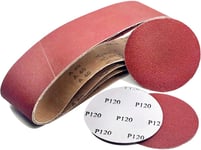 Bandes abrasives et à disque PSA 150mm BTS900 / BTS800 Set, Set de ponçage 23 pièces 14 pcs Disques de Ponçage 150mm, 9 pcs Bande abrasive, Ponceuse à bande Polir le métal, le bois