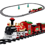 THE TWIDDLERS 15 Pièces Train de Noël Électrique avec Rails, Lumières, Sons & Accessoires - avec Boîte-Cadeau - Déco de Table, Décoration sous Le Sapin de Noël, Cadeau pour Enfants