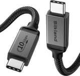 Câble USB C 3.2 Gen 2x2 5m,Câble de données 10Gbit/s,Câble vidéo 5K 4K UHD,Câble de charge PD3.0 100W 20V 5A pour Macbook,iPad Pro,Dock,SSD,écran,iPhone 15 Pro Max