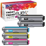 ejet 5 Pack TN241 TN245 Toner Cartridges for Brother TN-241 TN-245 for Brother DCP-9020CDW DCP-9015CDW HL-3140CW HL-3150CDW HL-3170CDW MFC-9330CDW MFC-9340CDW (2 Black/1 Cyan/1 Magenta/1 Yellow)