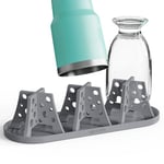 NiHome Silicone Water Bottle Drying Racks 3PCS with Drip Tray,Cheese Style for Faster Drying,Bottle Dryer Racks Fit for Stanley Cups,Owala Sports Bottle,Baby Bottle,Thermoses,Wine Glasses (Dark Gray)