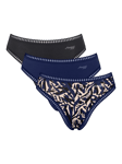 sloggi GO Crush High Leg Briefs, Pack of 3, Navy/Multi