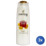 3x Pantene Shampooing 250 Ml. Protection Couleur