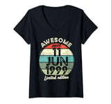 11 June 1999 25th Birthday 25 Year Old 2024 Birthday V-Neck T-Shirt