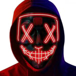 Red LED Purge Mask 3 Light Mode Scary Spooky Halloween Fancy Costume Party Prop