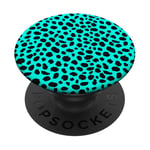 Motif turquoise motif guépard PopSockets PopGrip Interchangeable