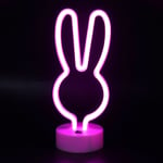 (Roseate) Shape Neon Light Bedside Table Decor LED Lamp USB/Battery