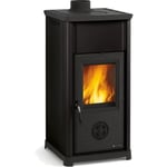 Nordica - Poele a' bois La Extraflame Tea avec revetement en acier porcelaine noire 6,6 kw 189 m chauffable