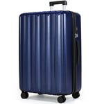 SHOWKOO Suitcase Large 28 Inch Expandable Hard Shell Lightweight Polycarbonate Travel Luggage Durable High Capacity with Wheels TSA Lock, Deep Blue