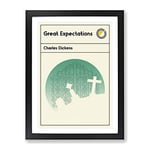 Book Cover Great Expectations Charles Dickens Modern Framed Wall Art Print, Ready to Hang Picture for Living Room Bedroom Home Office Décor, Black A3 (34 x 46 cm)