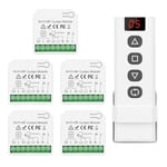 DieseRC 5pcs Wireless Smart Roller Shutter Controller Module with 1pcs RF Remote Control, WIFI Controllor Compatible with Google Home/Alexa APP Control and manual switch