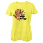 Hybris Hot Stuff Retro T-Shirt Girly Tee (Yellow,L)