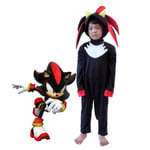 Sonic The Hedgehog Cosplay Kostym Outfits för Barn Pojkar Flickor Shadow Jumpsuit + Mask + Handskar 8-10 år = EU 128-140